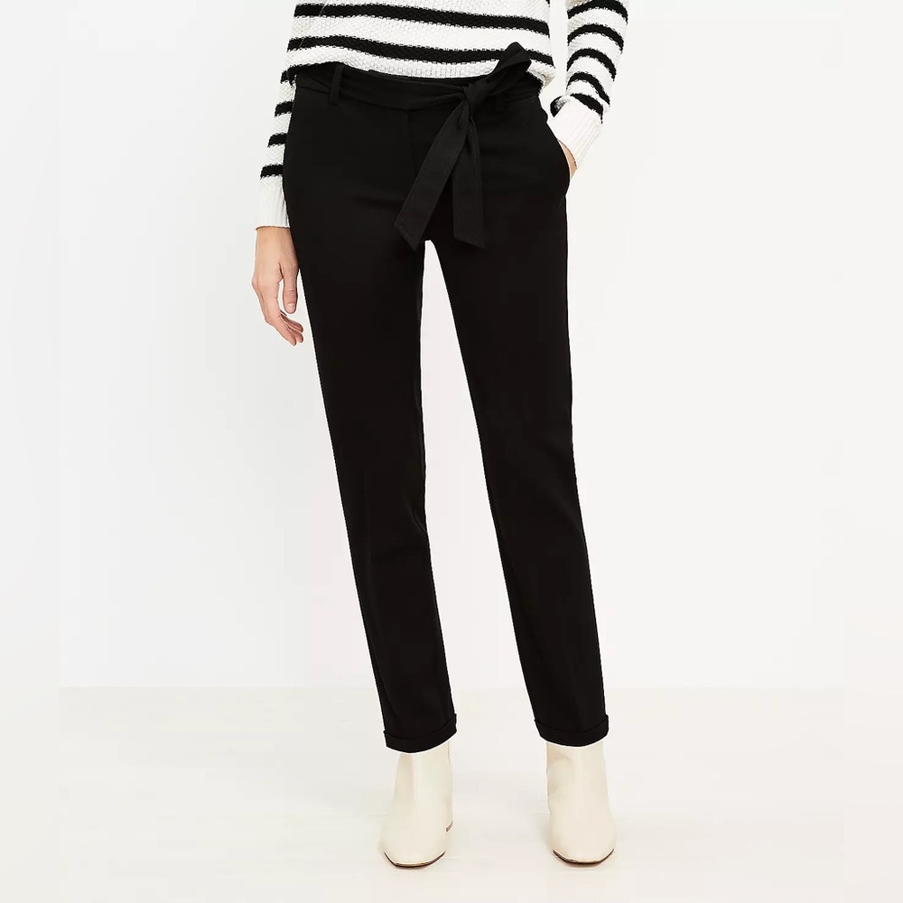 Loft Petite Curvy Devin Tie Waist Slim Pants 00 petite